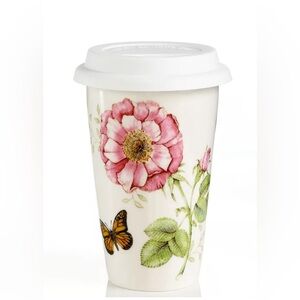 Lenox Butterfly Meadow Blue Thermal Travel Porcelain Mug